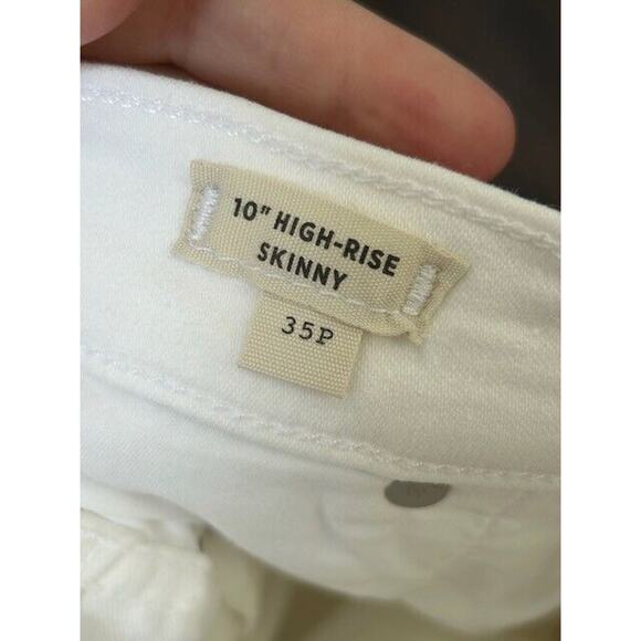 Madewell 10" High Rise Skinny Jeans Button Fly Raw Hem White K9112 Size 35P NEW - Picture 4 of 11